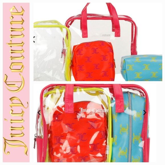 Juicy Couture 4-Piece JC Logo Neon Nested Cosmetic Cases - Picture 2 of 8